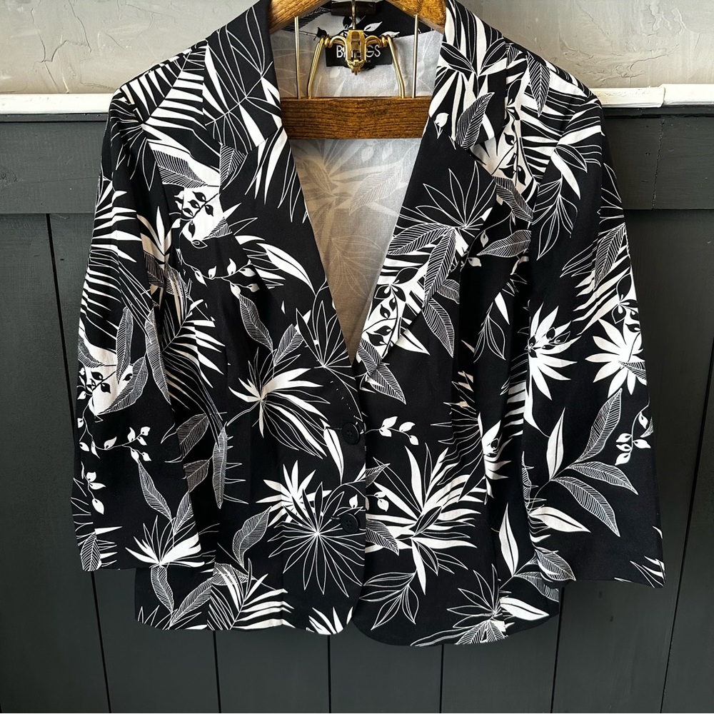 BRIGGS‎ New York Tropical Black and White Blazer size 14